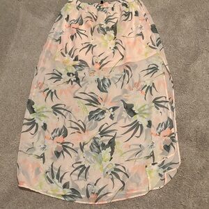 H&M Peach Floral High-Low Skirt. Size M